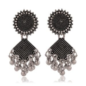 Women's Dot Design Earrings, Indian Hoops, Mandala Hoops Chakra -  Drop Dangles Earrings