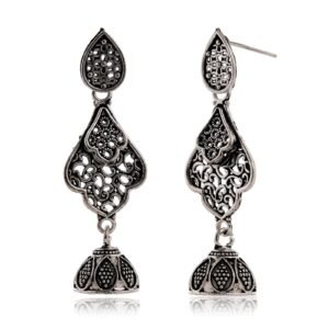 Women's Indian Bollywood Stylish AZ838-OXidised Earrings Traditional Ethnic Jhumka/Jhumki Earrings for Women - Unique Design -AZ838-OX-ER20